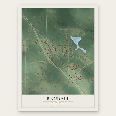 Randall, Minnesota map print, the full design