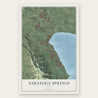 Saratoga Springs, Utah map print, the full design