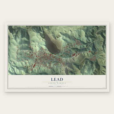 Lead, South Dakota map print, the full design