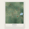 Fingal, North Dakota map print, the full design