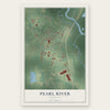 Pearl River, Louisiana map print, the full design