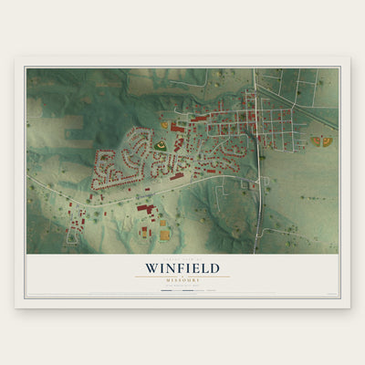 Winfield, Missouri map print, the full design