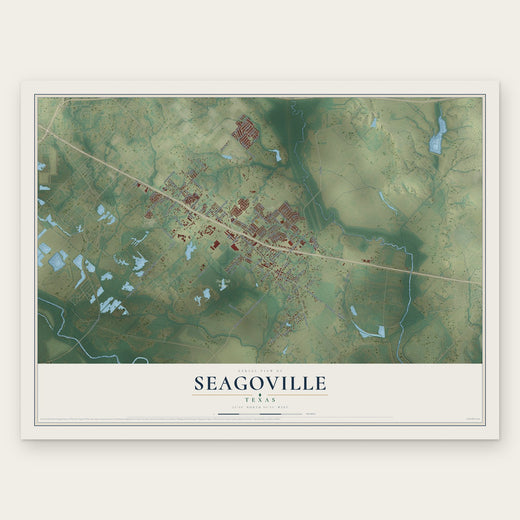 Seagoville, Texas map print, the full design