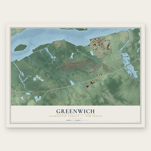 Greenwich, Gloucester County, New Jersey map print, the full design