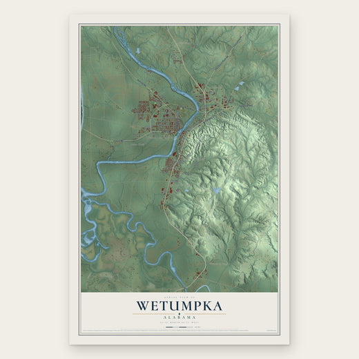 Wetumpka, Alabama map print, the full design