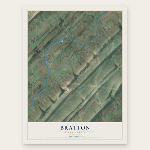 Bratton, Pennsylvania map print, the full design