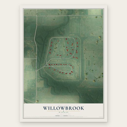 Willowbrook, Kansas map print, the full design