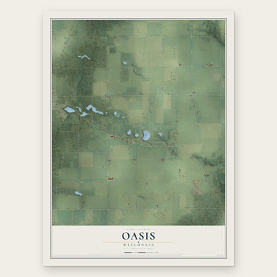 Oasis, Wisconsin map print, the full design