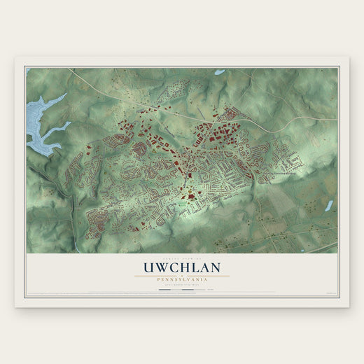 Uwchlan, Pennsylvania map print, the full design