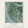 Beaufort, South Carolina map print, the full design