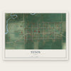 Teton, Idaho map print, the full design