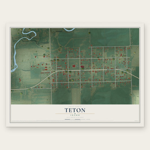 Teton, Idaho map print, the full design