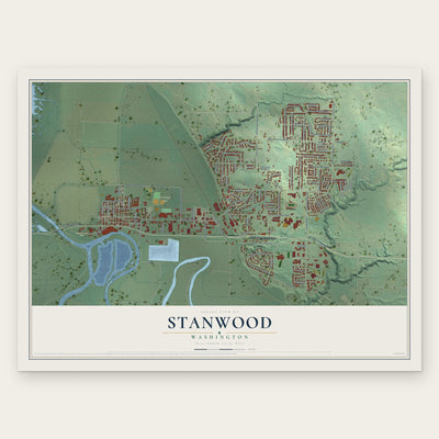 Stanwood, Washington map print, the full design