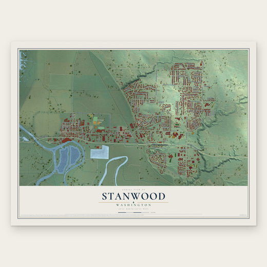Stanwood, Washington map print, the full design