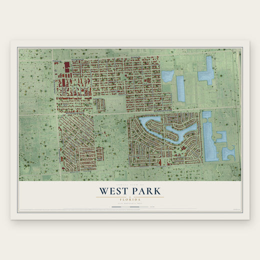 West Park, Florida map print, the full design