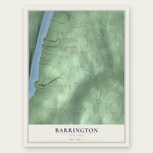 Barrington, New York map print, the full design