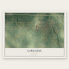 Sarcoxie, Missouri map print, the full design