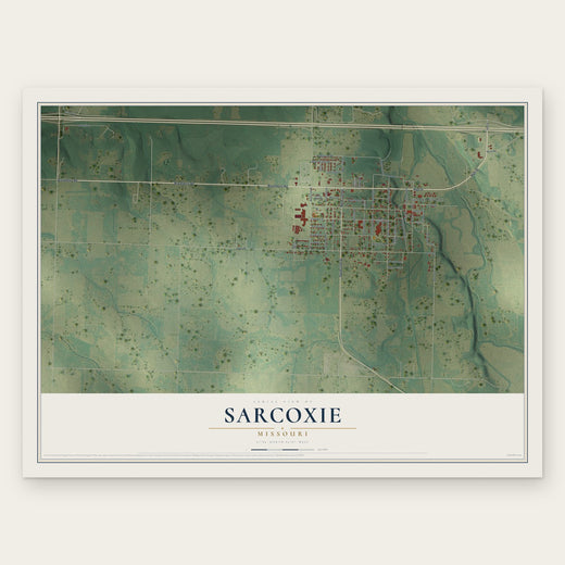 Sarcoxie, Missouri map print, the full design