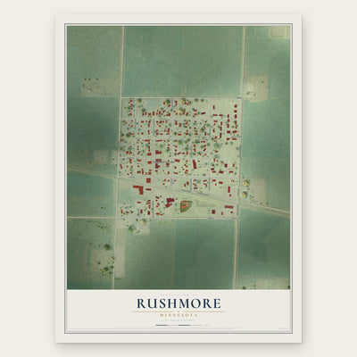 Rushmore, Minnesota map print, the full design