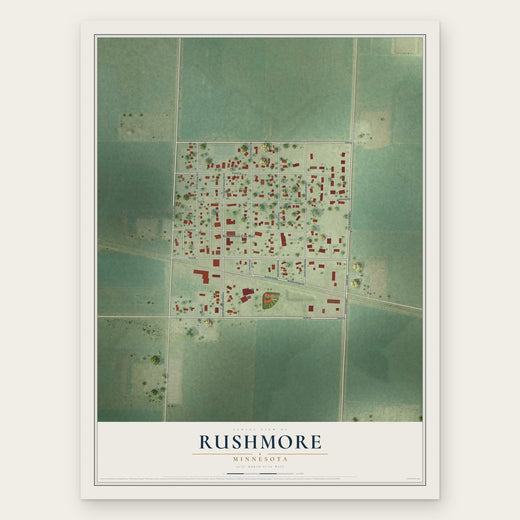 Rushmore, Minnesota map print, the full design