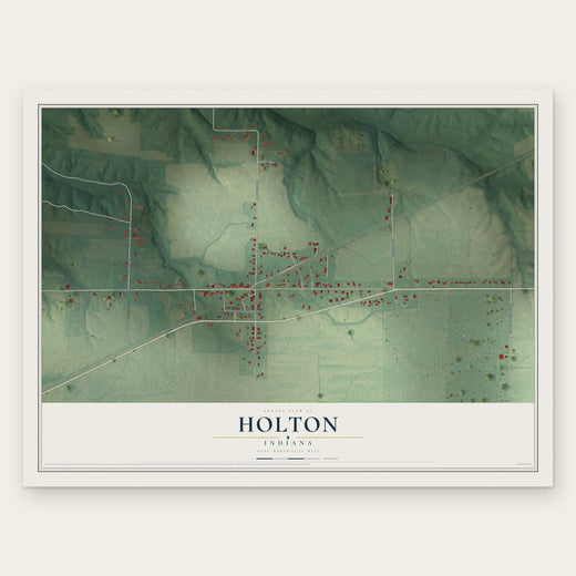 Holton, Indiana map print, the full design
