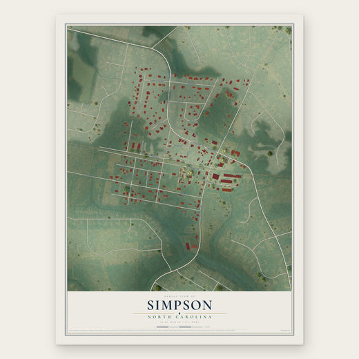 Simpson, North Carolina map print, the full design