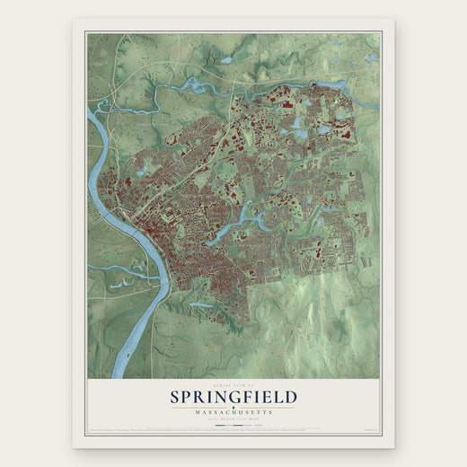 Springfield, Massachusetts map print, the full design