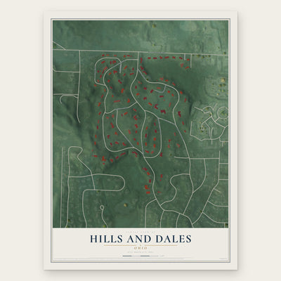 Hills and Dales, Ohio map print, the full design