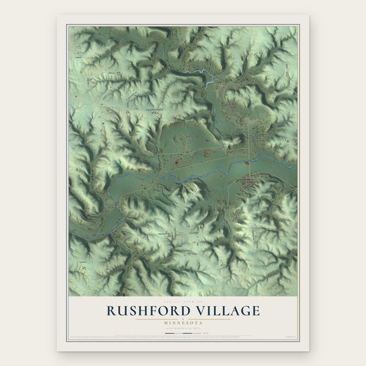 Rushford Village, Minnesota map print, the full design