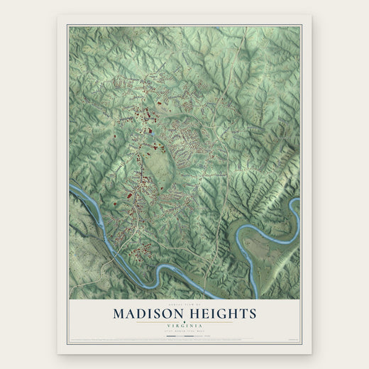 Madison Heights, Virginia map print, the full design