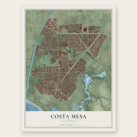 Costa Mesa, California map print, the full design