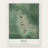 Odell, Nebraska map print, the full design