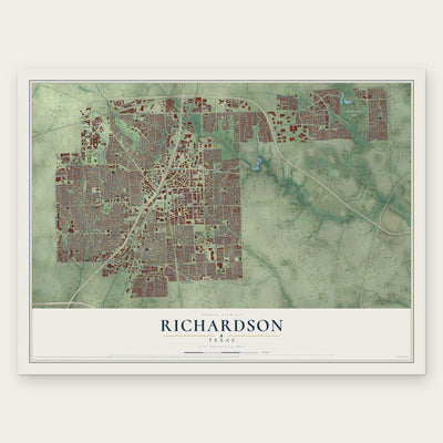 Richardson, Texas map print, the full design