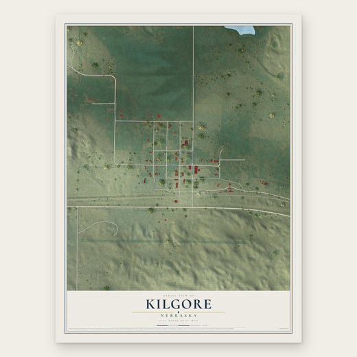 Kilgore, Nebraska map print, the full design
