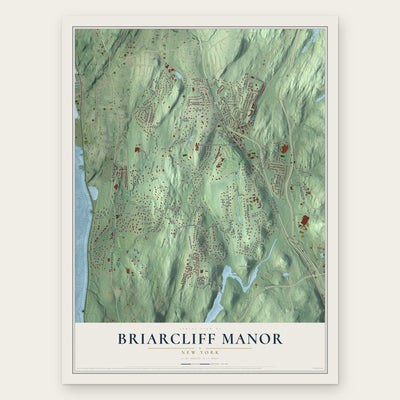 Briarcliff Manor, New York map print, the full design