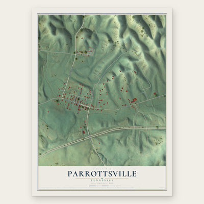 Parrottsville, Tennessee map print, the full design