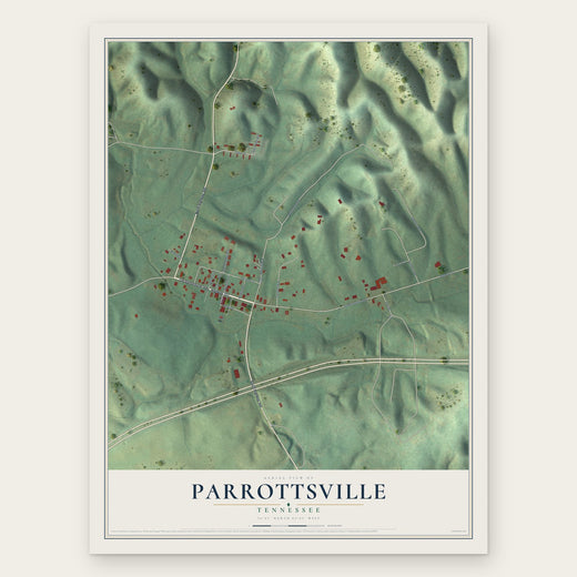 Parrottsville, Tennessee map print, the full design