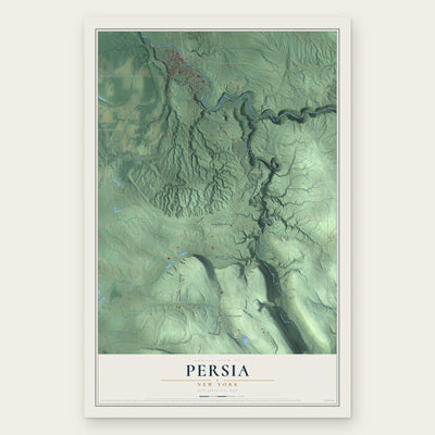 Persia, New York map print, the full design