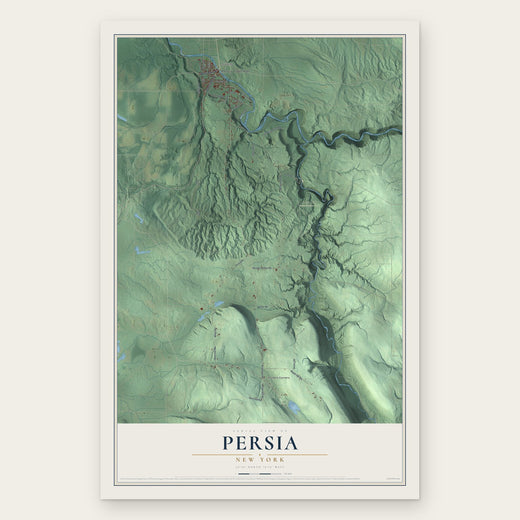 Persia, New York map print, the full design