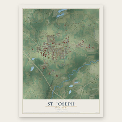 St. Joseph, Minnesota map print, the full design