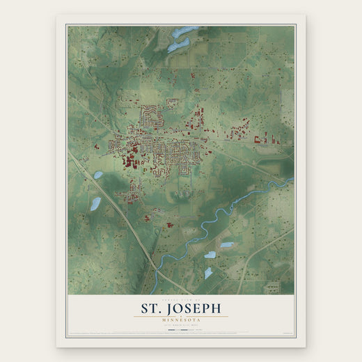 St. Joseph, Minnesota map print, the full design