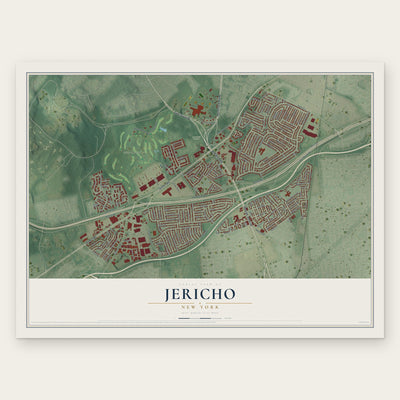 Jericho, New York map print, the full design