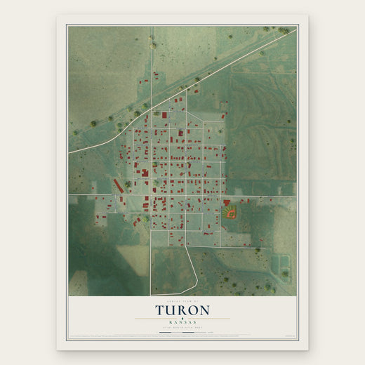 Turon, Kansas map print, the full design