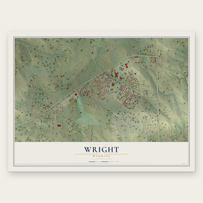 Wright, Wyoming map print, the full design