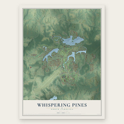 Whispering Pines, North Carolina map print, the full design