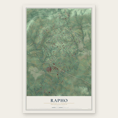 Rapho, Pennsylvania map print, the full design