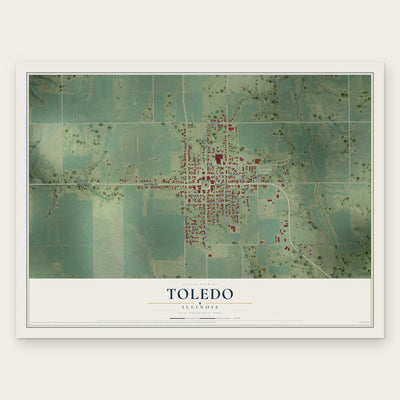 Toledo, Illinois map print, the full design