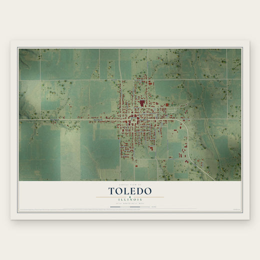 Toledo, Illinois map print, the full design