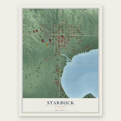 Starbuck, Minnesota map print, the full design