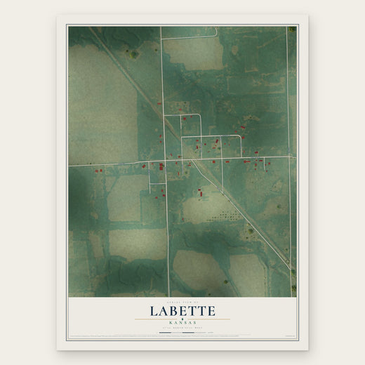 Labette, Kansas map print, the full design